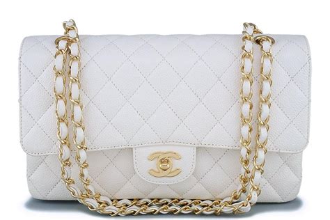 chanel white caviar bag|Pre.